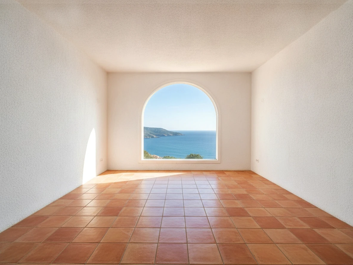 Empty Mediterranean living room